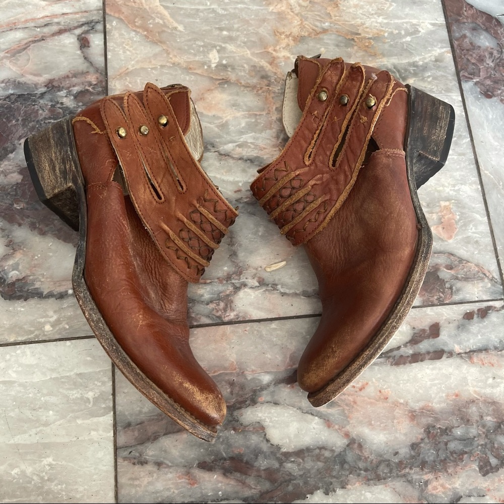 Freebird Slay Ankle Booties Tan Leather Size 7